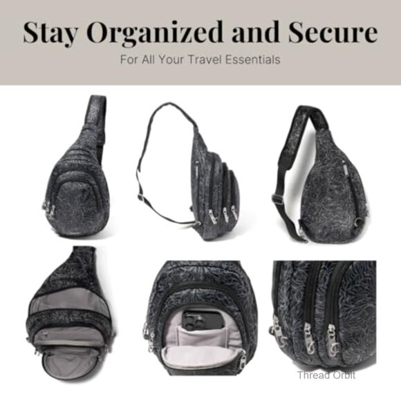 Anti-Theft Travel Sling Backpack with RFID Locking Zippers main image 6